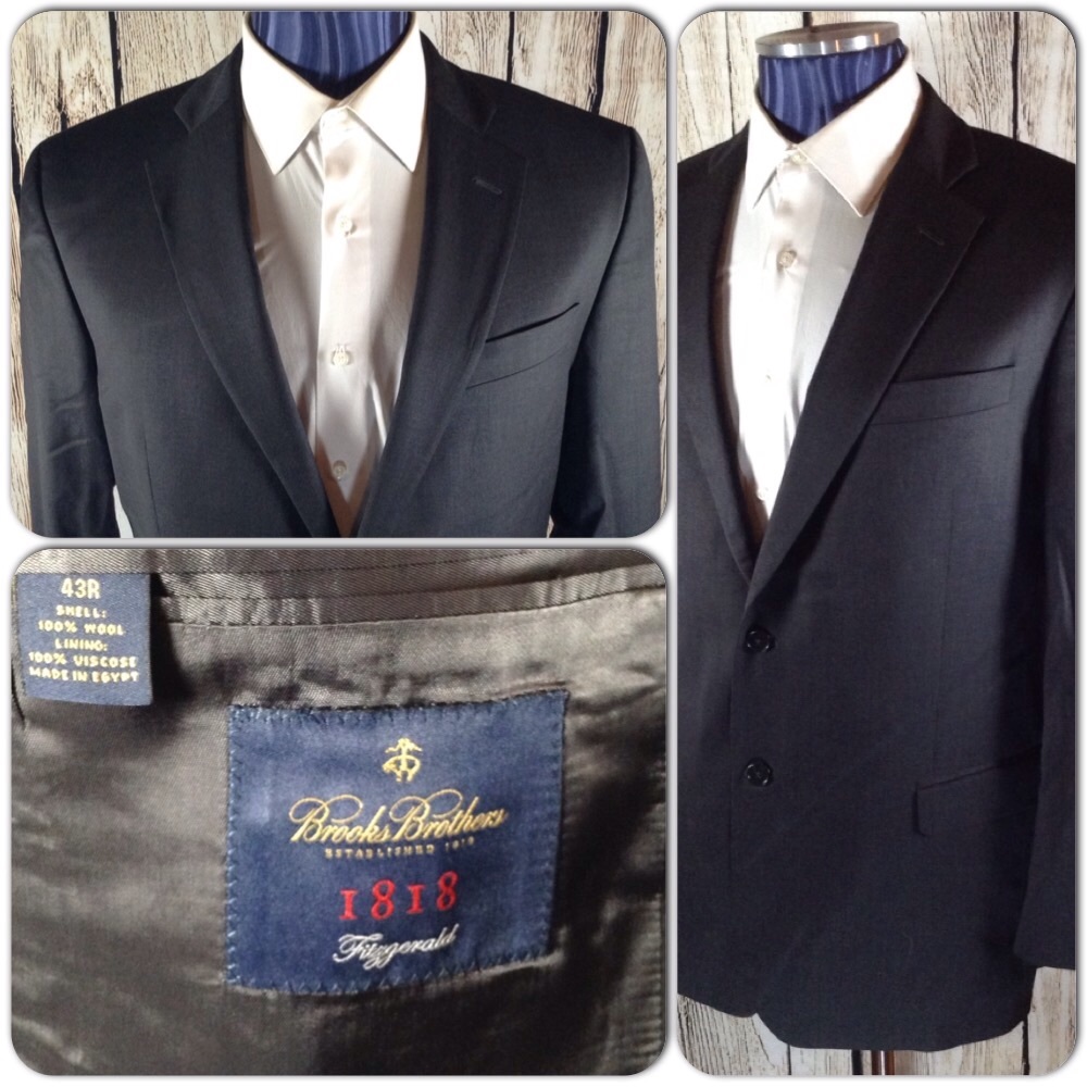 Brooks Brothers 1818 Fitzgerald Blazer Men 43 Wool